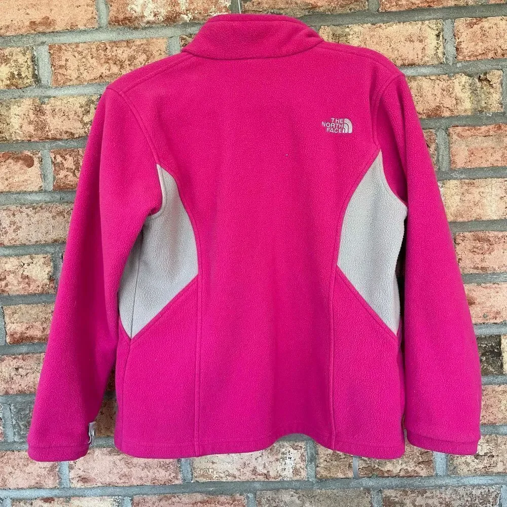 The North Face girls pink and gray fleece jacket size large